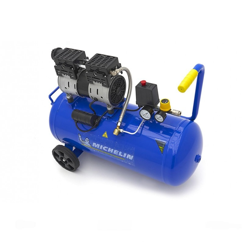 Ultra tichý - SILENT, bezolejový, vzduchový kompresor s tlumením, 8 barů, 50 l, 59 dB, 0,7 kW, 106 l/min., 230V, MICHELIN MX 50-1